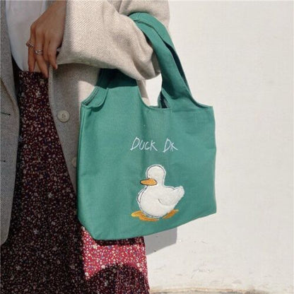 Cartoon Shoulder Bag Canvas Large Shopper Bag Fashion Casual Book Pouch 30*13*34
