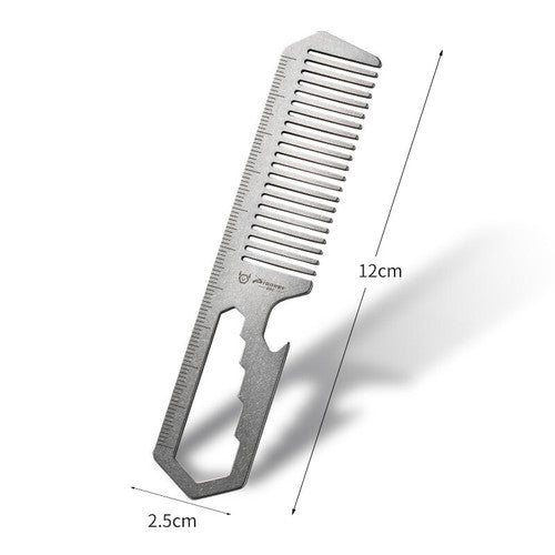 Titanium Hair Beared Comb Anti Static Pocket Multi Tool Bottle Opener Wrench EDC
