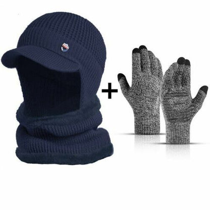 Winter Hat Bandana Scarf Outdoor Ear Protection Warm Thick Bicycle Knitted Cap