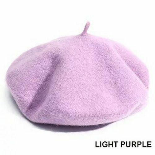 Women Beret Cap Winter Warm Wool Hat Fashion Elegant Plain Hiking Thermal 1 PC