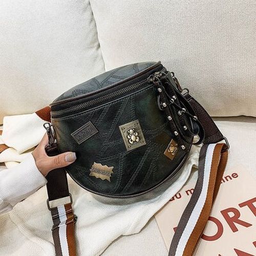 Vintage Crossbody Bag Soft Leather Shoulder Bag Messenger Purse Casual Bucket