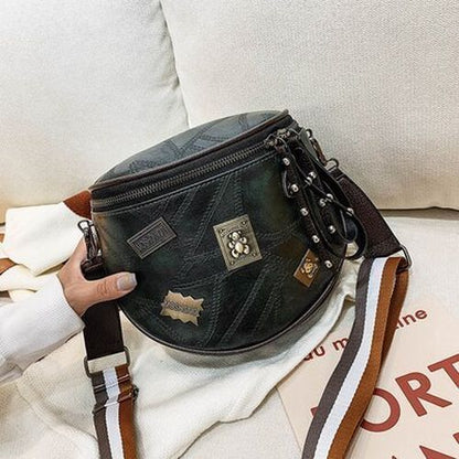 Vintage Crossbody Bag Soft Leather Shoulder Bag Messenger Purse Casual Bucket