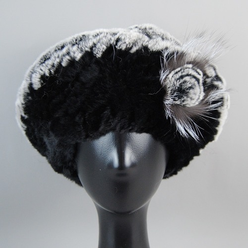 New Arrival Winter Women Fur Beret Hat Natural Fur Hats Warm Knit Rabbit Fur Cap