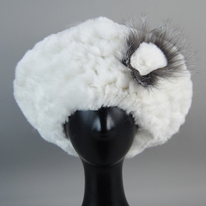 New Arrival Winter Women Fur Beret Hat Natural Fur Hats Warm Knit Rabbit Fur Cap