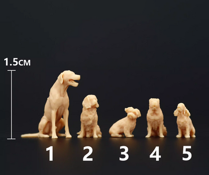 unpainted 1/64 /43 pet dogs figure unpaint fit Diorama scene prop