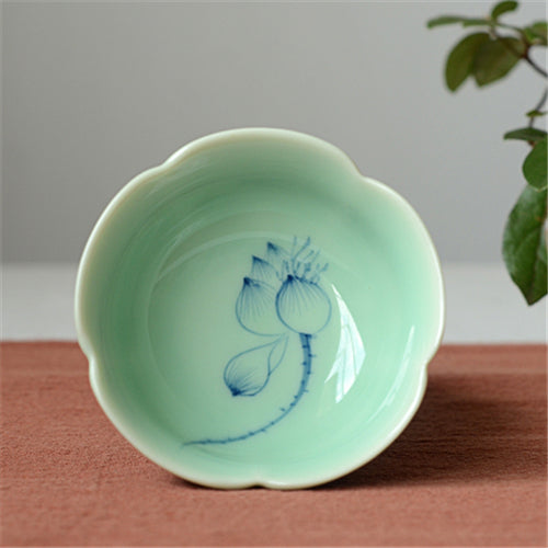 Chinese Tea Cup Handpainted Flower Ceramic Master Cup 80ml Kung Fu Tea Cups New