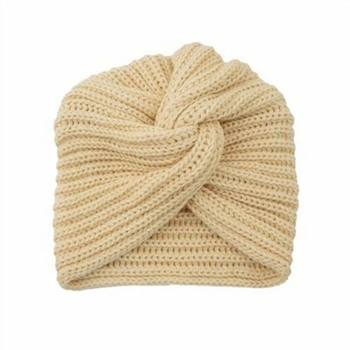 Turban Hats Women Knitted Cashmere Cross Wrap Head Hat Wool Knitting Bonnet Cap
