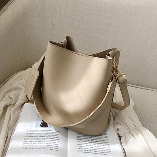 Casual Wide Strap Bucket Bag Shoulder Crossbody Bag Large Purse Messenger Bags