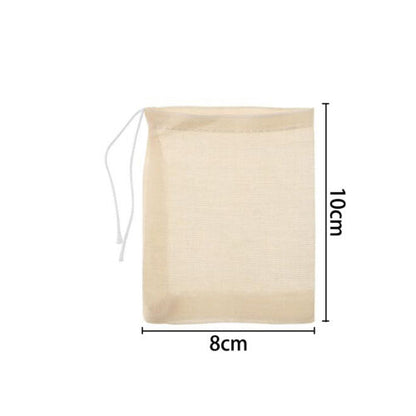 UP 50x Reusable 100% Cotton Muslin Filter Bags Spices Herbs Tea Soup Drawstring