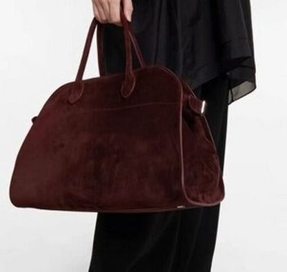 Cowhide Handbag Single Shoulder Bag Large 36 CM Strap Tote Purse 38*27*24 CM Red