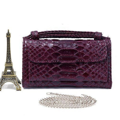 Leather Clutch Crossbody Bag Gold Luxury Serpentine Clutch Purse Messenger Bags