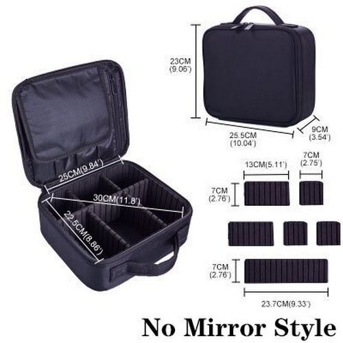 Makeup Case Traveling Cosmetic Bag Make Up Storage Box Nail Tool Suitcases Solid