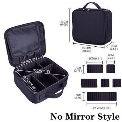 Makeup Case Traveling Cosmetic Bag Make Up Storage Box Nail Tool Suitcases Solid