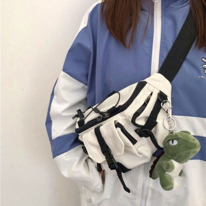 Canvas Sling Bag Gothic Crossbody Women Handbag Purse Shoulder Frog Zipper 1 PC