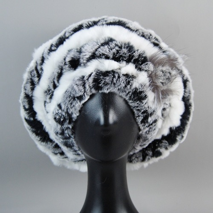 New Arrival Winter Women Fur Beret Hat Natural Fur Hats Warm Knit Rabbit Fur Cap