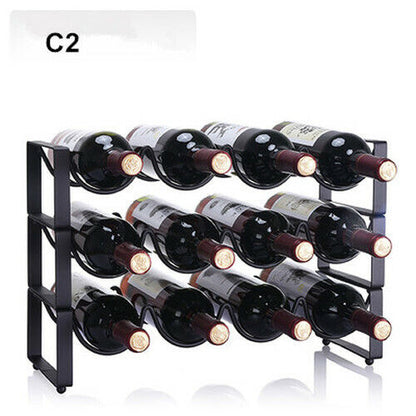 Multi-layer Wine Rack Wine Bottle Holder Display Shelf Iron Rack Wine Cabinet