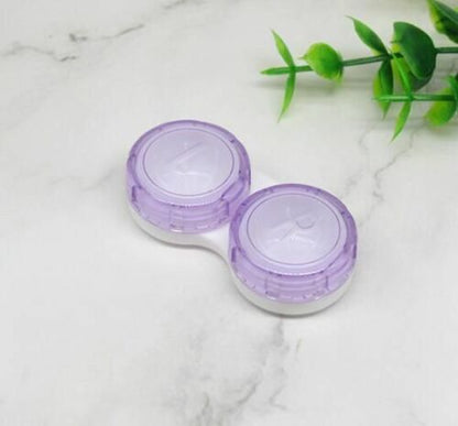 Contact Lens Case Box Mirror Women Mini Square Lovely Eyes Container Bag Travel