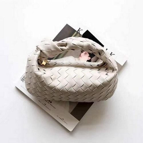 Cow Split Leather Knot Bag Weave Handmade Sling 27X13X16cm Polyester Accessories