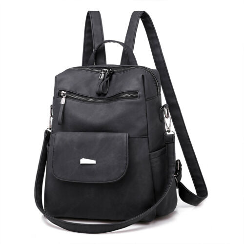 Women's PU Leather Backpack Travel Anti-theft Shoulder Bag Purse Satchel Handbag