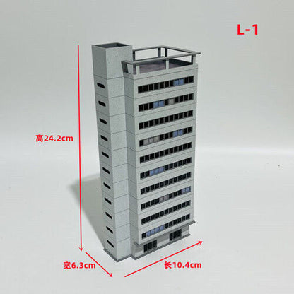 1/150 Building Model Railroad High Rise Office House Diorama Scene Display Model