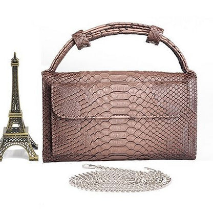 Leather Clutch Crossbody Bag Gold Luxury Serpentine Clutch Purse Messenger Bags
