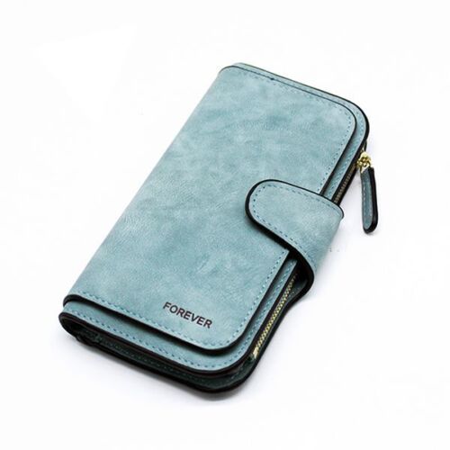 Synthetic Leather Wallet Zipper Long Card Holder Coin Purse Bag 19*10*2.5cm Pink