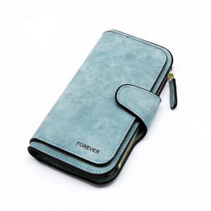 Synthetic Leather Wallet Zipper Long Card Holder Coin Purse Bag 19*10*2.5cm Pink