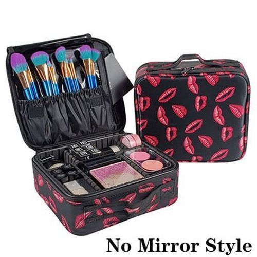 Makeup Case Traveling Cosmetic Bag Make Up Storage Box Nail Tool Suitcases Solid