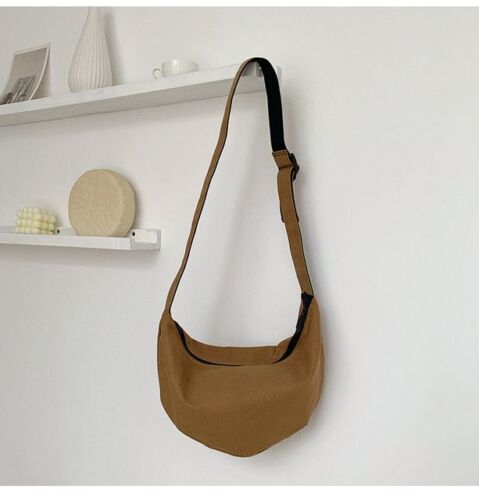 Canvas Crossbody Bags Dumpling Shape Shoulder Bag Large Tote Messenger Big Purse