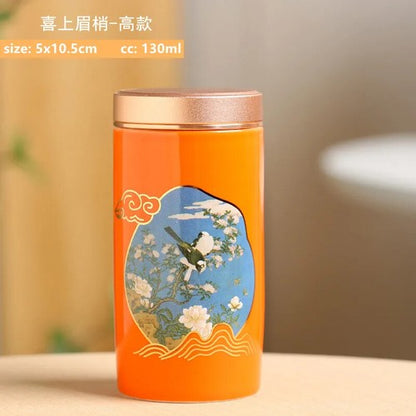 1pc Chinese Portable Travel Tea CaddyJar Ceramic Container Tea Set Accessories