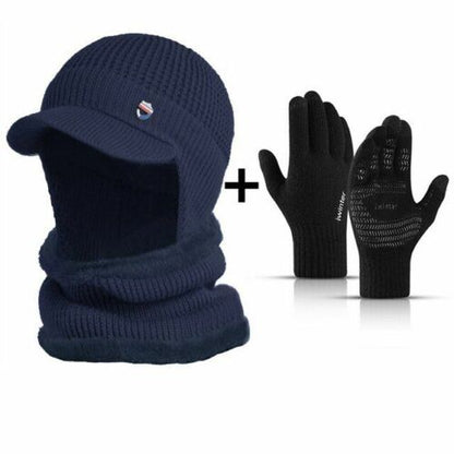 Winter Hat Bandana Scarf Outdoor Ear Protection Warm Thick Bicycle Knitted Cap