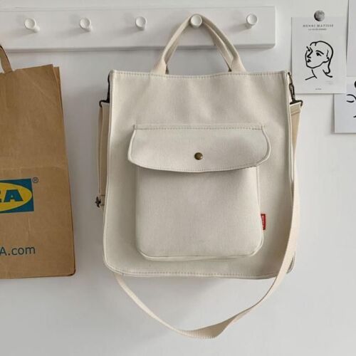 Shoulder Bag Women Vintage Shopping Bags Zipper Student Bookbag Handbags Casual