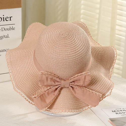 Foldable Wide Brim Floppy Girls Straw Hat Sun Hat Beach Summer Hat Protect Cap
