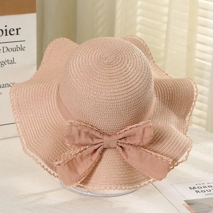 Foldable Wide Brim Floppy Girls Straw Hat Sun Hat Beach Summer Hat Protect Cap