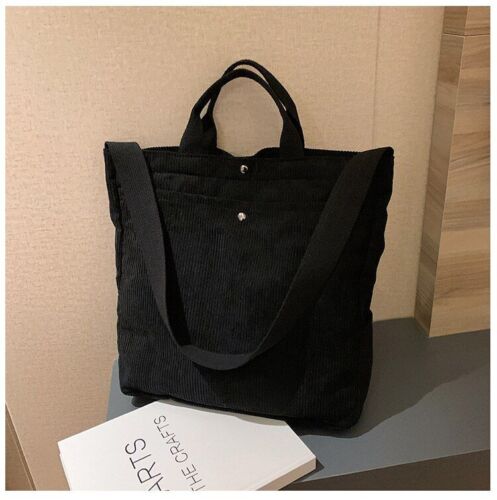 Corduroy Handbag Shoulder Bag Large Canvas Tote Pouch Crossbody Purse 34*10*35CM
