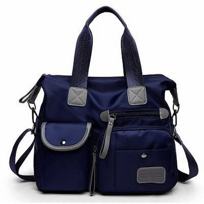 Ladies Bag Waterproof Nylon Bag Large Shoulder Travelling Purse 34*30*13 CM Blue