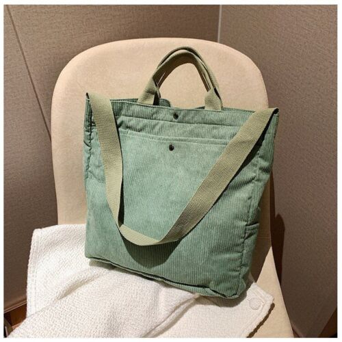Corduroy Handbag Shoulder Bag Large Canvas Tote Pouch Crossbody Purse 34*10*35CM