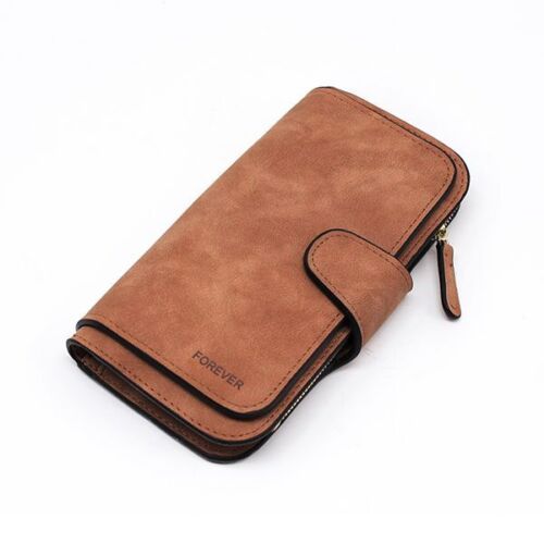 Synthetic Leather Wallet Zipper Long Card Holder Coin Purse Bag 19*10*2.5cm Pink