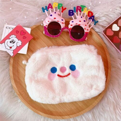 Plush Cosmetic Bag Student Large Storage Bag Travel Makeup Pouch Holder 16*24 CM