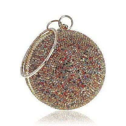 Ball Diamond Women Party Clutches Evening Wedding Bag Bridal Shoulder Handbag