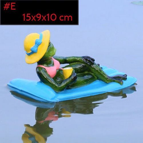 Frogs Statue Resin Floating Sculpture Desk Ornament Tank Garden Pond Decorations