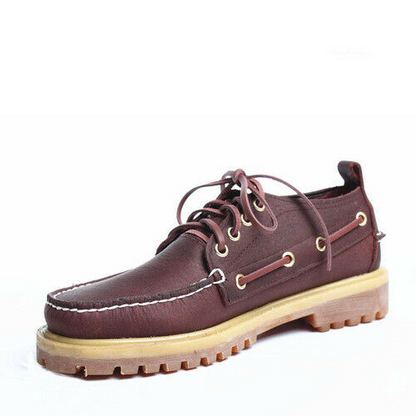 Men's Moccasins Leather Casual Boat Shoes Large Size Cow Leather Boat Classic @