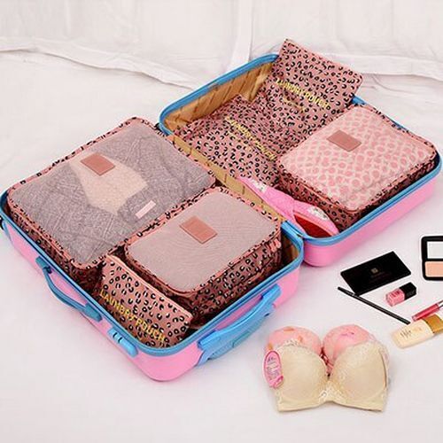6pcs/set Cosmetic Bag Travelling Purse Waterproof Luggage Clothes Organizer Case