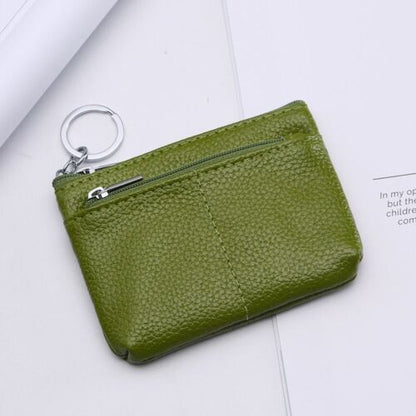 Genuine Leather Wallet Zipper Pouch Short Small Money Bag Coin Purse Card Holder