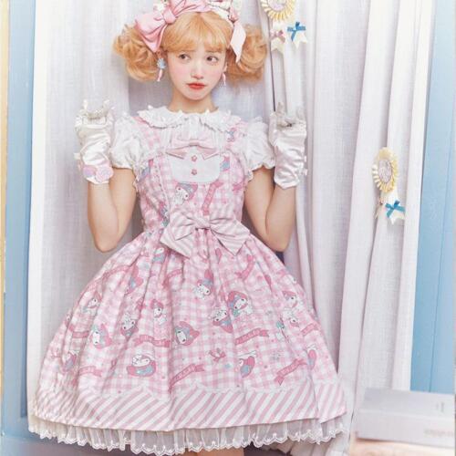 Cinnamoroll My Melody Kuromi JSK Lolita Princess Dress Girl Bow-knot Strap Dress