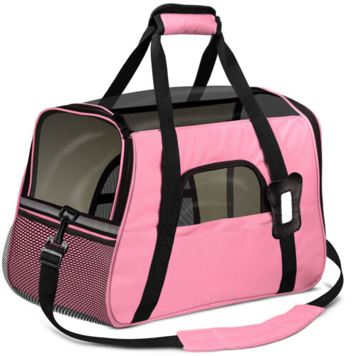 Pet Dog /Small Cat Carrier Soft Sided Comfort Bag Travel Case Airline Approved