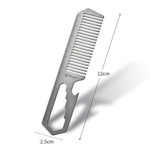 Titanium Hair Beared Comb Anti Static Pocket Multi Tool Bottle Opener Wrench EDC
