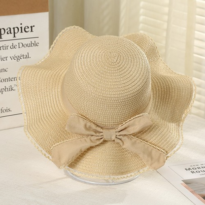 Foldable Wide Brim Floppy Girls Straw Hat Sun Hat Beach Summer Hat Protect Cap