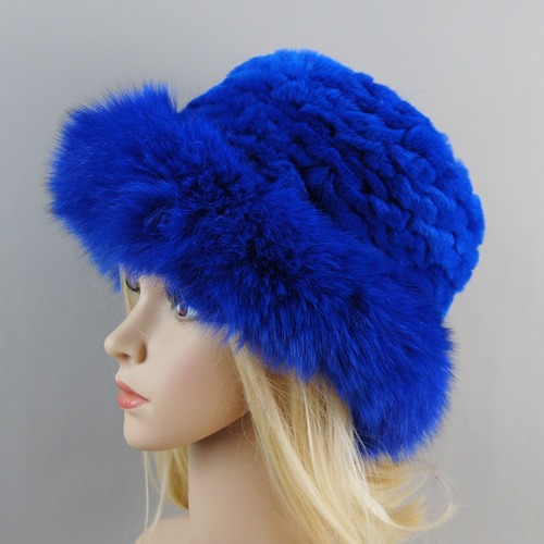 Women Winter Hat Luxury Rabbit Fur Hats Fur Cap Beanies Pink Warm Soft Fur Hat