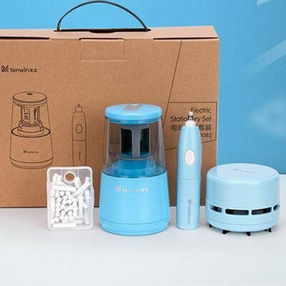Electric Pencil Sharpener Adjustable Hand Crank Mechanical Knife Holder Station